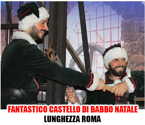Elfi in azione al Fantastico Castello di Babbo Natale Lunghezza Roma