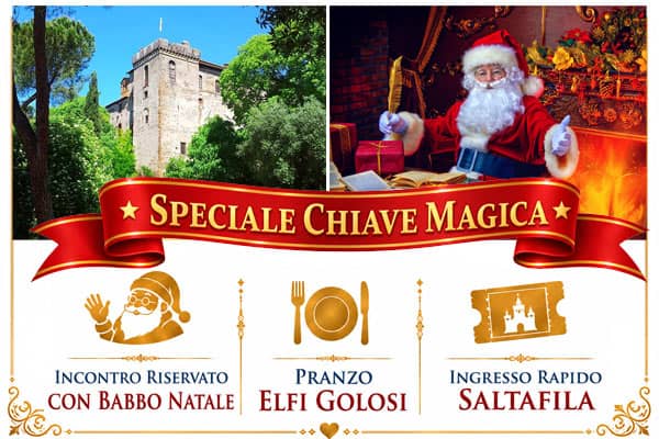 Castello di Babbo Natale Roma esperienza Chiave Magica con saltafila biglietteria e pranzo incluso